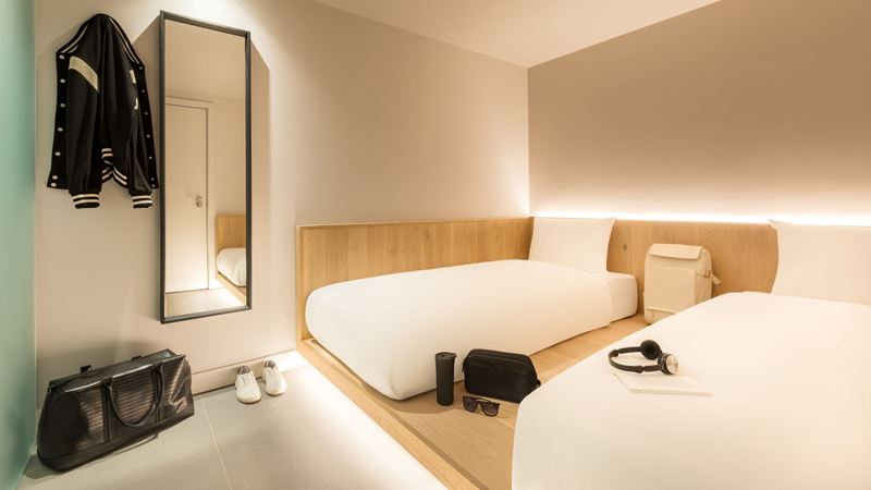 Opt for comfort and style at Zedwell Greenwich with its great value rooms just a short stroll from the centre of town. Credit: Visit Greenwich. Image courtesy of Visit Greenwich. A photo of a twin room at Zedwell Greenwich with comfortable beds and warm strip lighting