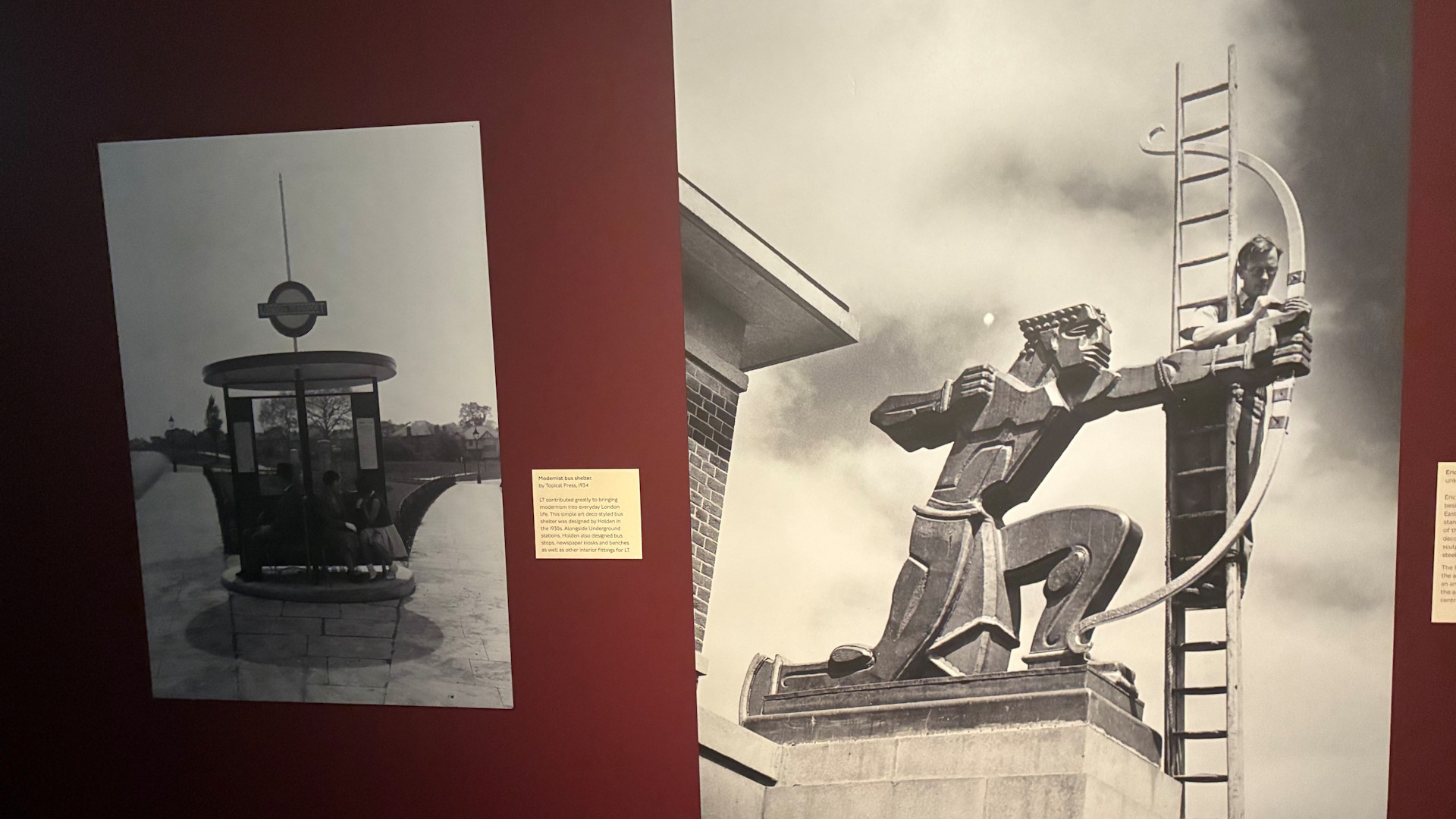 Find out about art deco features across the transport network, including Eric Aumonier's sculpture, The Archer, at East Finchley Underground Station. Image courtesy of Jonny Payne. Two black-and-white photographs of art deco design, including The Archer by Eric Aumonier.