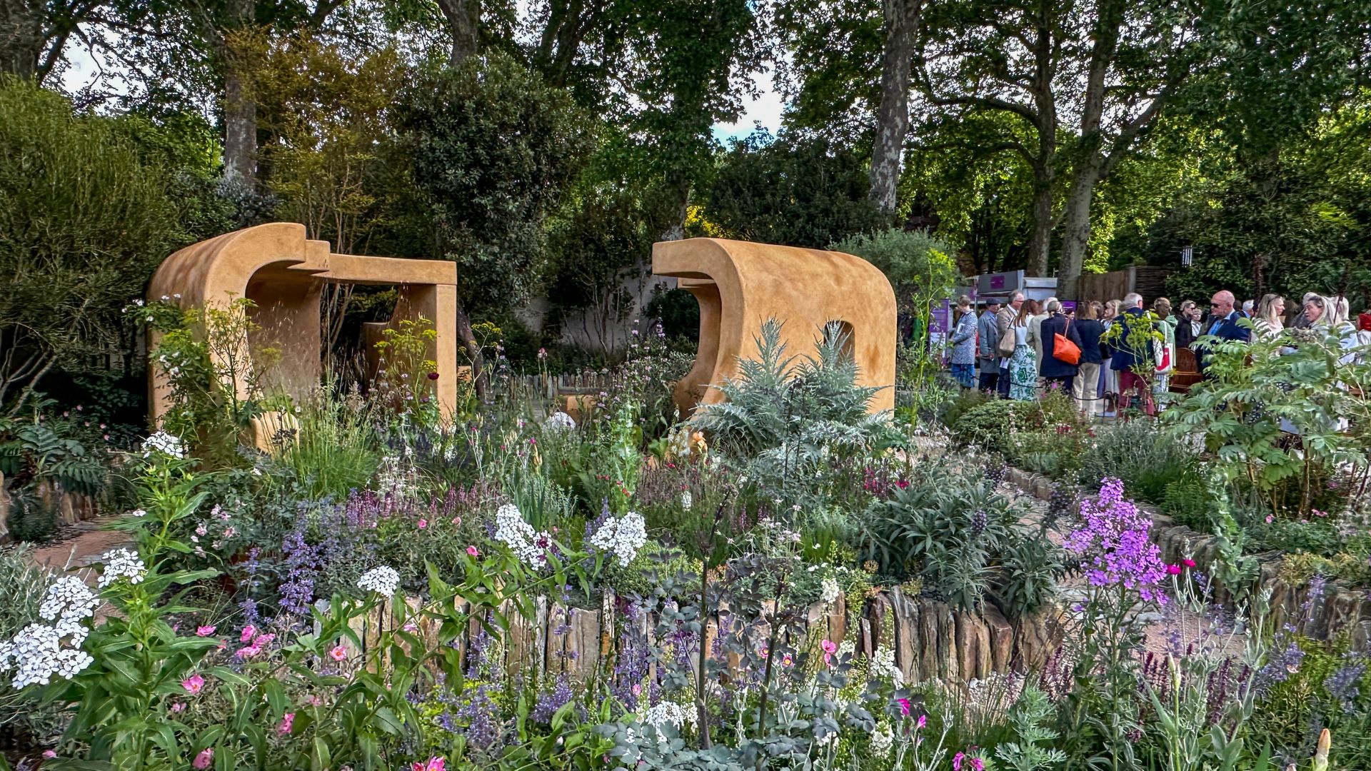 The Lady Garden Foundation ‘Silent No More’ Garden featuring layered planting, sculptural elements and pathways designed to encourage conversation and reflection around women’s health.