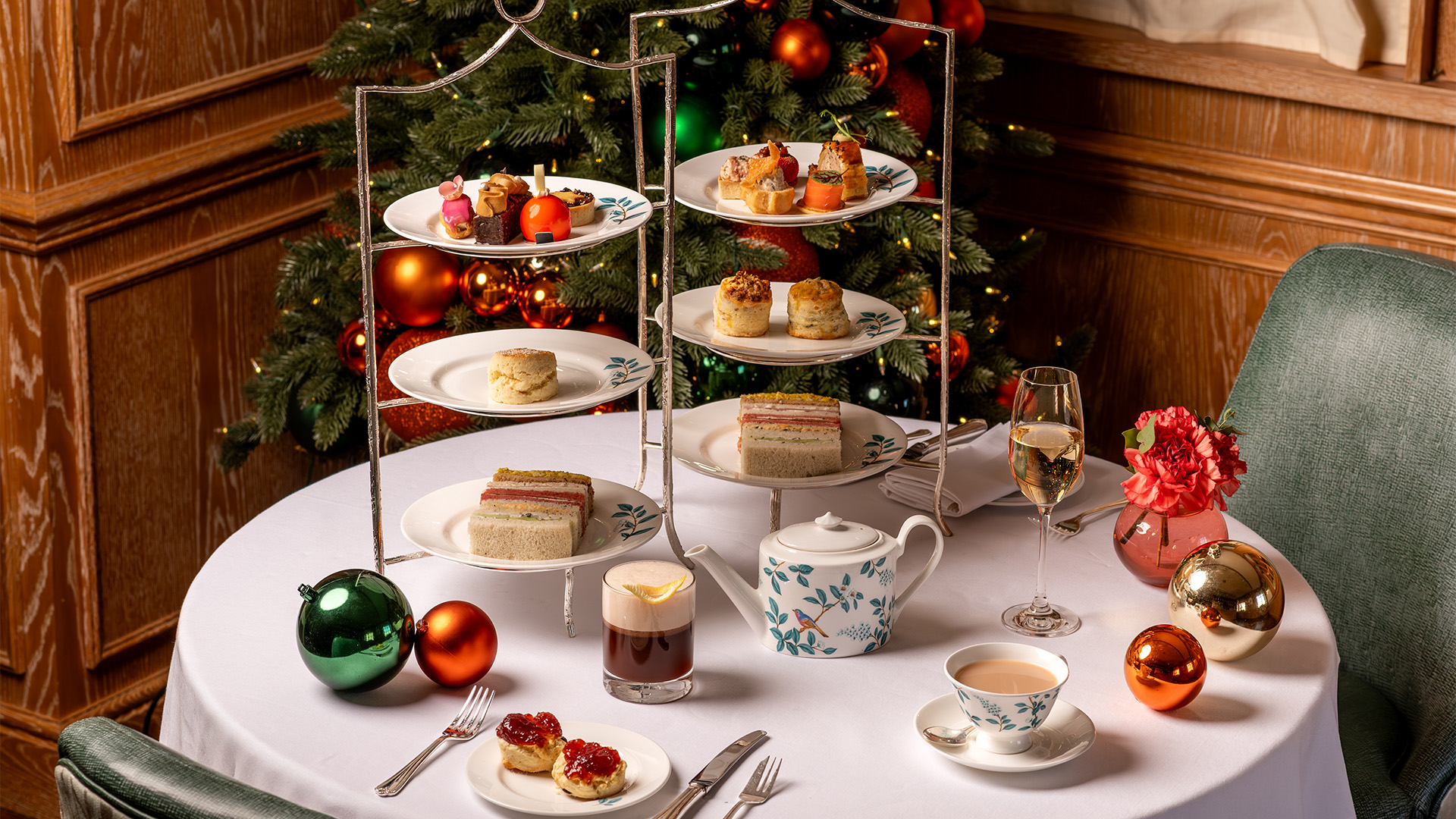 Finger sandwiches, scones and tea at Fortnum's festive afternoon tea