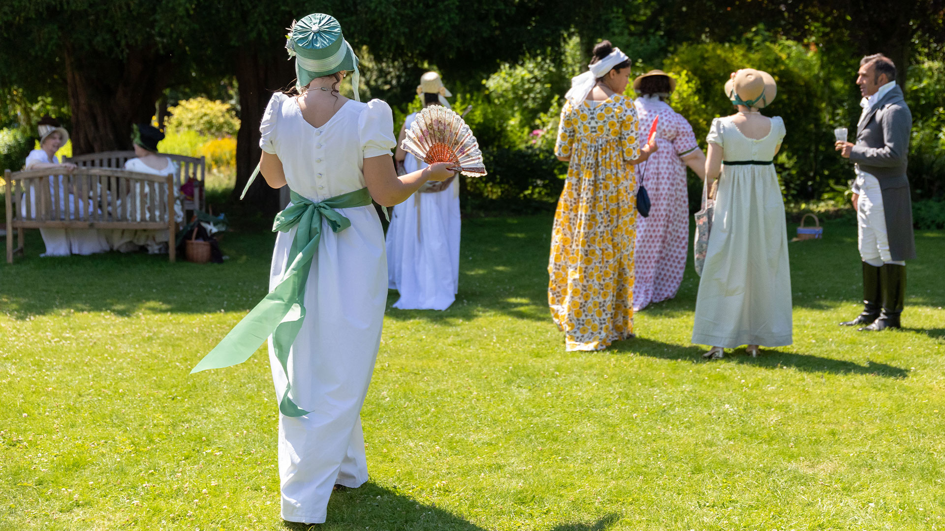 Ladies and gents are dressed up in Regency style celebrating the life of the famous author at Jane Austen's House Museum.