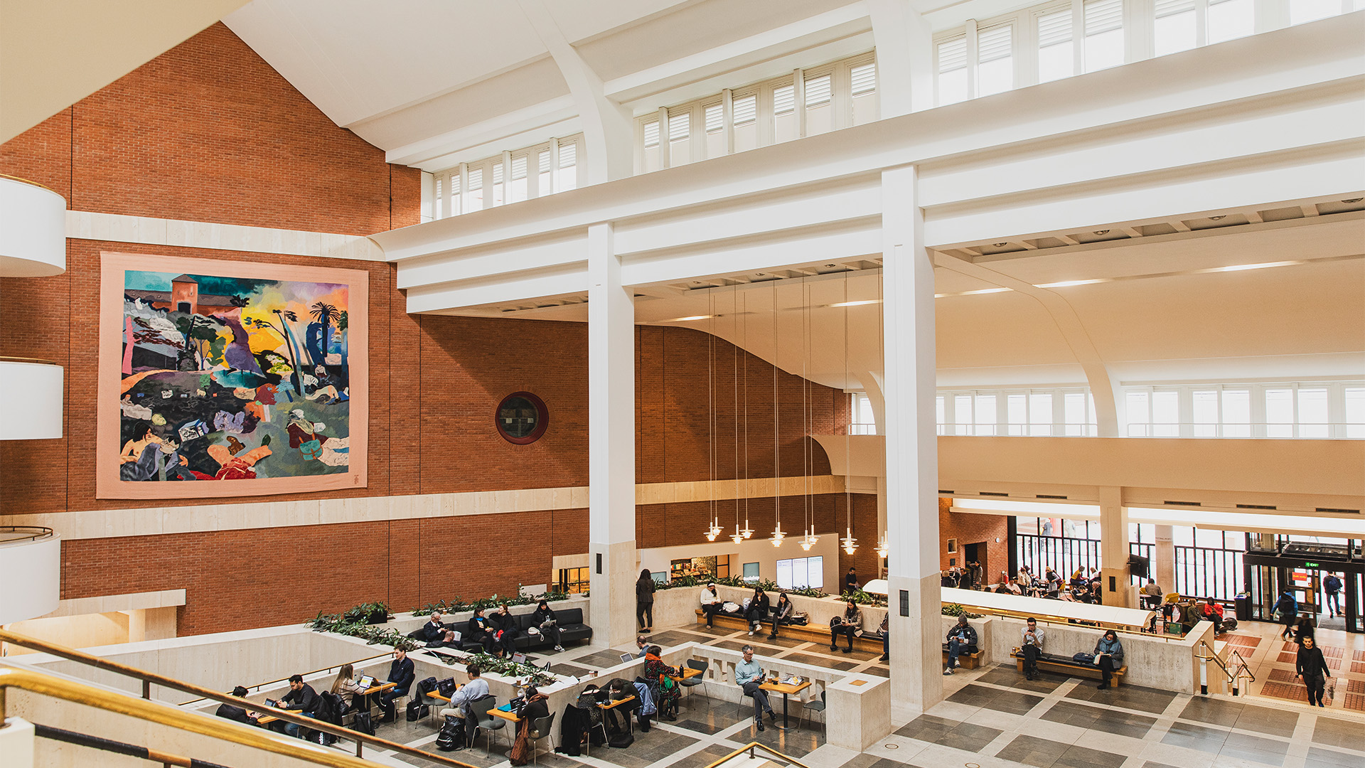 A look inside the British Library. Image courtesy of Sam Walton/British Library. The light-filled entrance foyer at The British Library