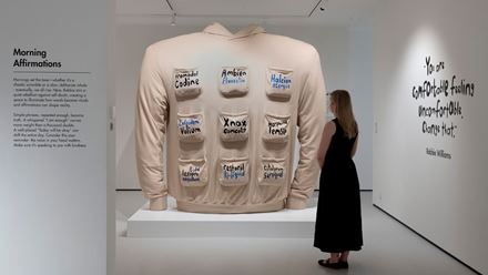 Explore Robbie Williams' self-reflective sculptures, including "Hoodie" at Radical Honesty. Image courtesy of Moco Museum. Explore Robbie Williams' self-reflective sculptures, including "Hoodie" at Radical Honesty. Image courtesy of Moco Museum.