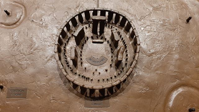 A miniature replica of the original Stonehenge circle fully intact.   