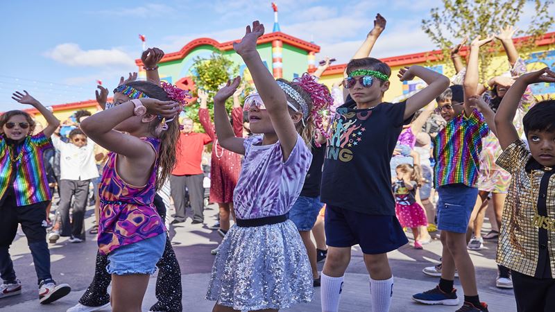 Kids celebrate the upcoming Lego Festival. Image courtesy of Merlin Entertainment