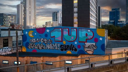 Spot murals across London during the London Mural Festival. Credit: 1UP, Docklands. Image courtesy of Global Street Art. Spot murals across London during the London Mural Festival. Credit: 1UP, Docklands. Image courtesy of Global Street Art.