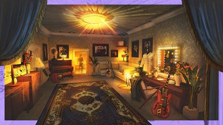 First-look image of Elvis’ 1968 dressing room at Elvis Evolution. Image courtesy of Layered Reality.