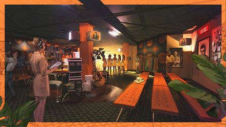 First-look image of backstage at NBC Studios offices at Elvis Evolution. Image courtesy of Layered Reality.