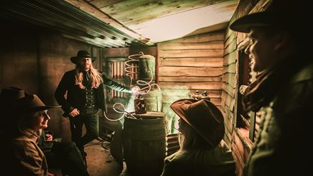 Will you be lucky enough to experience a close-up inspection of Cassidy’s notorious Moonshine Distillery? Image courtesy of Golden Tours.