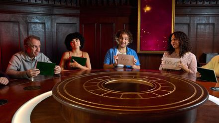 Vote who to banish from the game at the round table during The Traitors: Live Experience. Image courtesy of Mance Communications.
