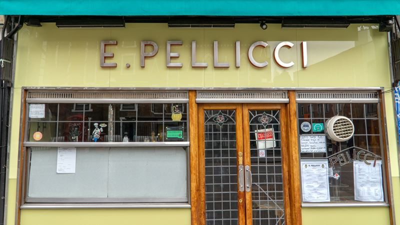 E Pellicci is a local gem serving up some of the best brunches in London. Credit: Shutterstock. Image courtesy of Shutterstock. A photo of the exterior of E Pellicci in Bethnal Green