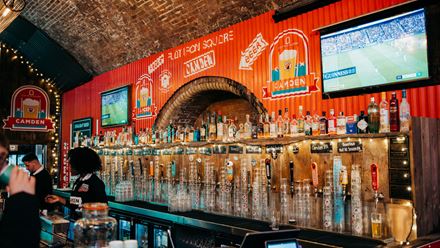 The bar at Flat Iron Square. Credit: Flat Iron Square. Image courtesy of Flat Iron Square.