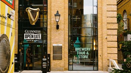 The Guinness Open Gate Brewery entrance at Old Brewer’s Yard in Covent Garden. Image courtesy of Golden Tours.