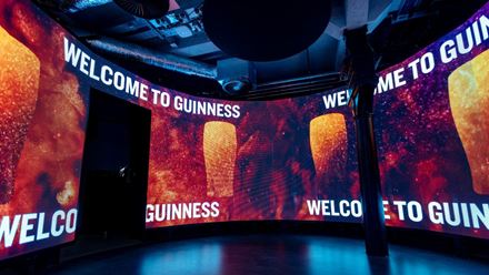 The “Step Into the Pint” immersive room at the Guinness Open Gate Brewery in Covent Garden. Image courtesy of Golden Tours.