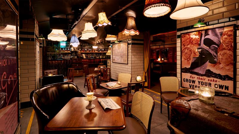 The 1940s inspired Ticket Hall pub at Cahoots.