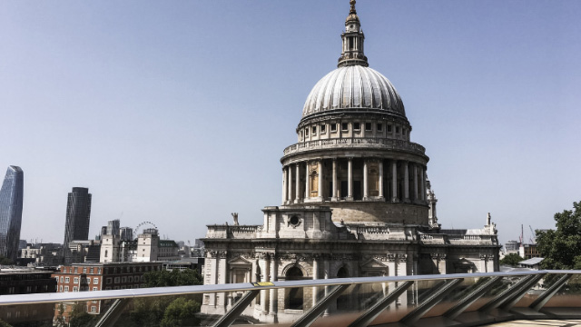 Views of St. Paul's Cathedral and the city from Madison on a sunny day