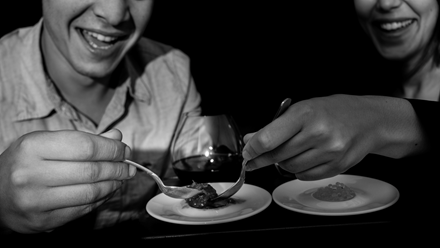Ignite the senses during a meal in total darkness at Dans Le Noir. Credit: Romain Ruiz. Image courtesy of Dans Le Noir.
