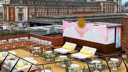Head to north London for a Mediterranean rooftop experience at Circes. Credit: Circes. Image courtesy of Circes.