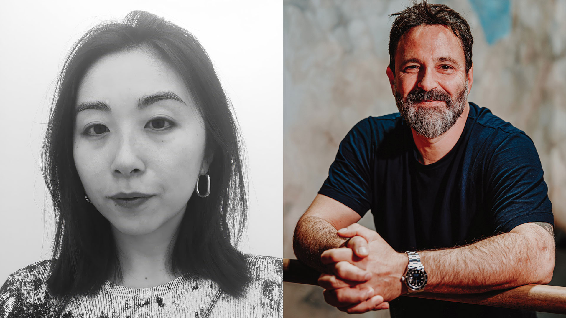 Portraits of set designer Ruby Law and creative director Simon Hammerstein - part of the team behind the immersive show Come Alive! The Greatest Showman.