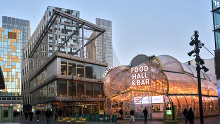 Choose from a range of fresh bites from around the world at Canteen Food Hall & Bar, opposite The O2. Credit: Shutterstock. Image courtesy of Shutterstock.