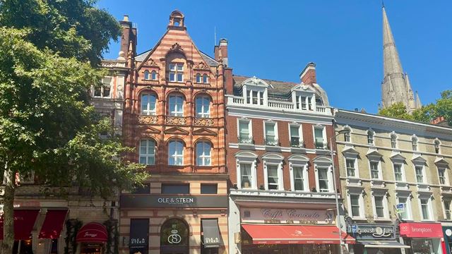 High Street Kensington on a sunny day