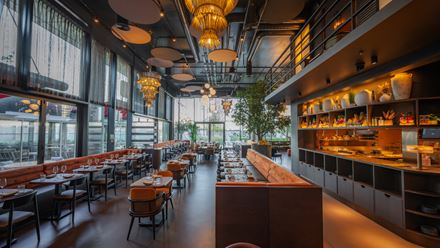 Step inside this open-plan restaurant for a delightful Greek feast. Credit: HERA. Image courtesy of HERA.