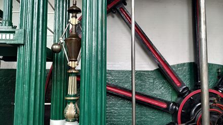 On Steam Up days, visitors can watch the enormous machinery spring into life, moving exactly as it used to more than a century ago. Credit: Markfield Beam Engine & Museum. Image courtesy of Markfield Beam Engine & Museum.