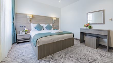 Pick from several room types, including single, twin, double and family rooms. Credit: The Lion & Key Hotel. Image courtesy of The Lion & Key Hotel.