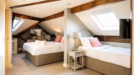 Book one of nine king-sized bedrooms at this pub and guesthouse with a beer garden. Credit: The Royal Oak. Image courtesy of The Royal Oak.