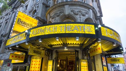 The Aldwych Theatre was built in 1905 and is located in Holborn. Credit: 4kclips. Image courtesy of Shutterstock.
