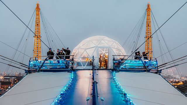 The UK's highest snow globe crowns The O2 arena 