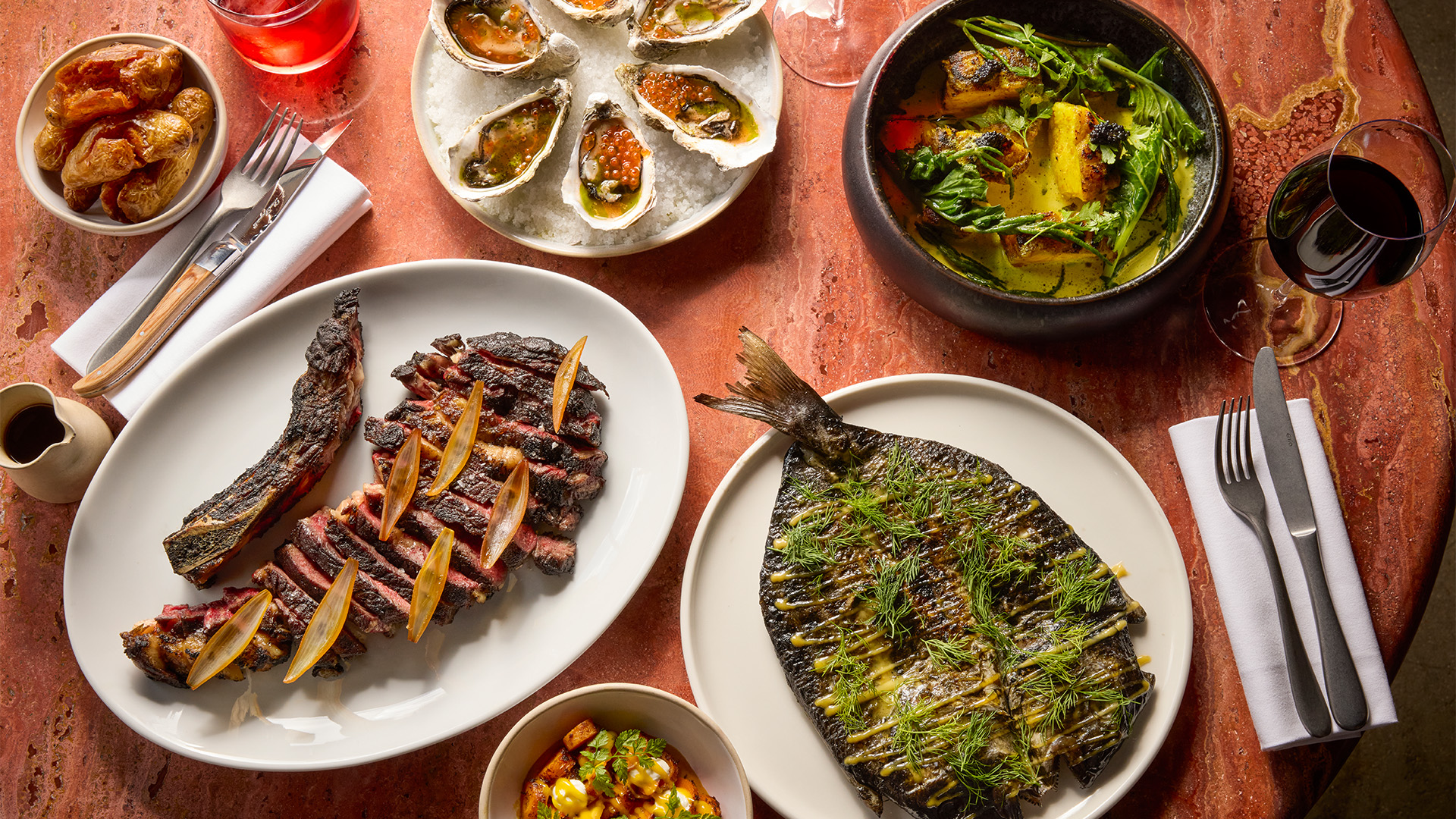 A spread of small plates at Kudu in Marylebone 