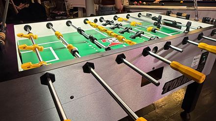 A foosball table. Image courtesy of 1920 Bar.