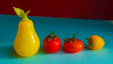 Glass fruit and vegetables. Credit: Alfie's Antiques. Image courtesy of Alfie's Antiques.