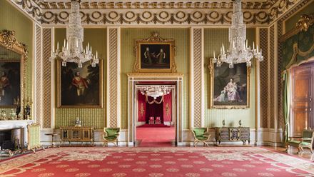 Green Drawing Room at Buckingham Palace. Image courtesy of Royal Collection Trust / © His Majesty King Charles III 2023.