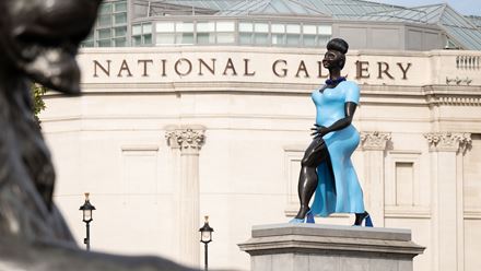 Lady in Blue by Tschabalala Self. Credit: Jeff Spicer, PA Media Assignments.
