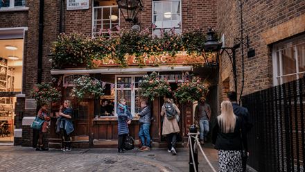 The entrance to the Lamb & Flag. Credit: Thomas Skovsende. Image courtesy of Fuller's.
