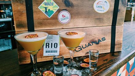 Cocktails on a bar at Las Iguanas. Image courtesy of Las Iguanas.
