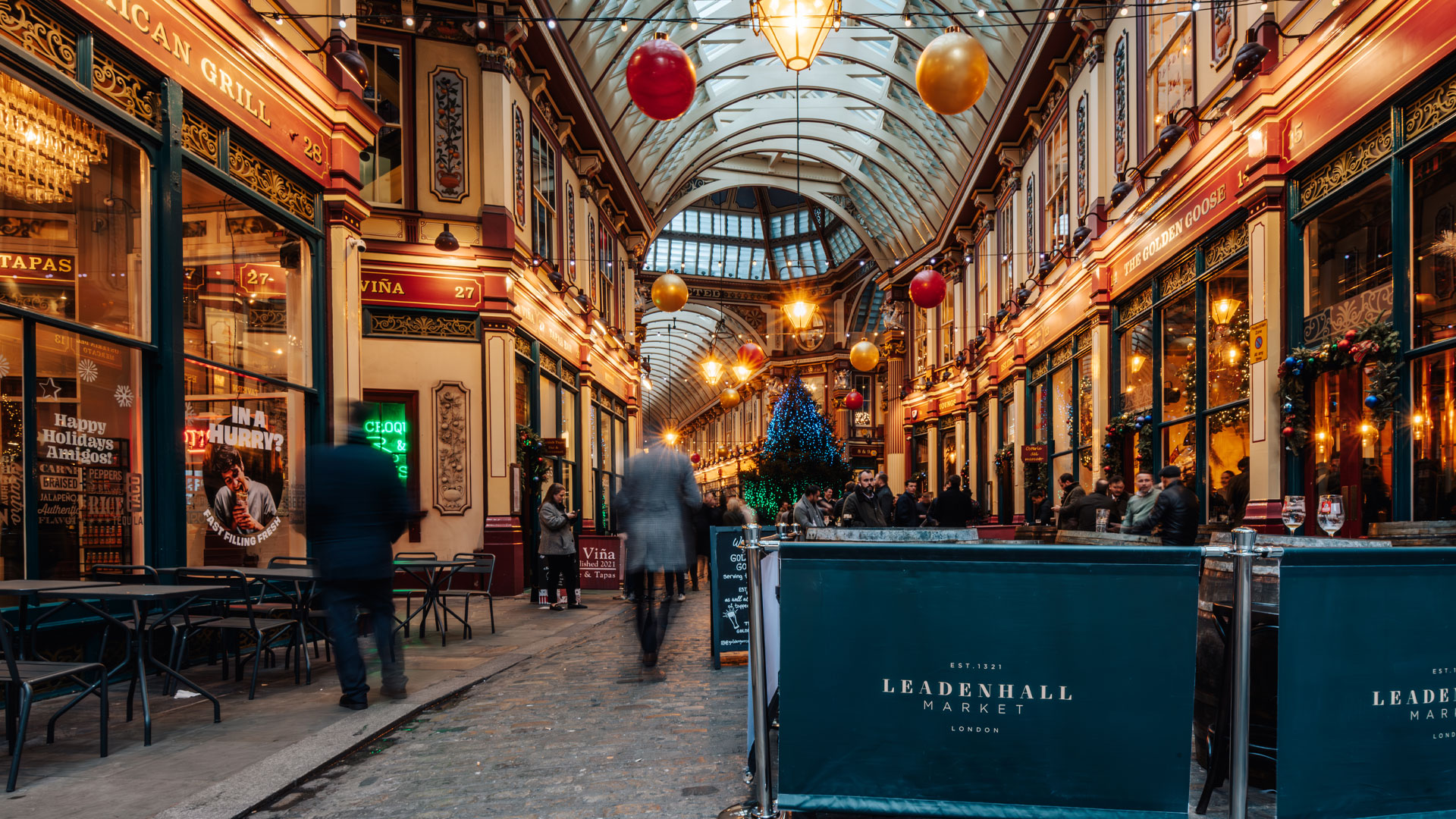 People walking through Leadenhall Market