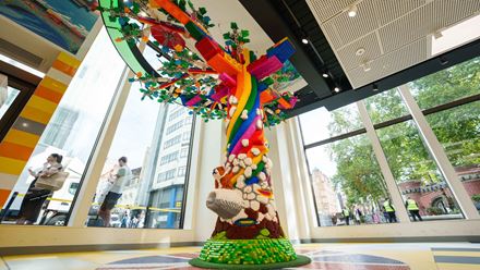 A tree made of multi-coloured LEGO. Credit: Scott Garfitt/PinPep. Image courtesy of Smarts.