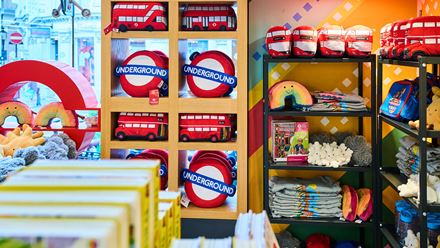 Inside the London Transport Museum shop. Credit: Alick Cotterill. Image courtesy of London Transport Museum.