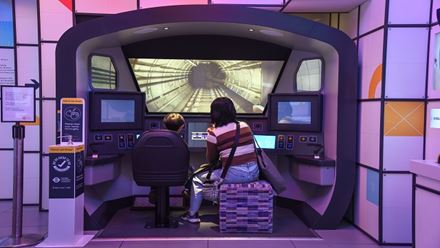 The interactive Tube driving simulator at London Transport Museum. Image courtesy of London Transport Museum.