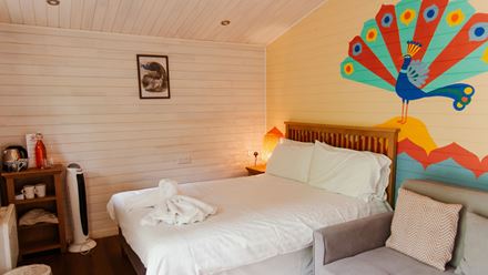 Inside a London Zoo lodge. Credit: London Zoo. Image courtesy of London Zoo.
