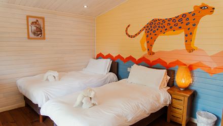 Inside a London Zoo lodge. Credit: London Zoo. Image courtesy of London Zoo.