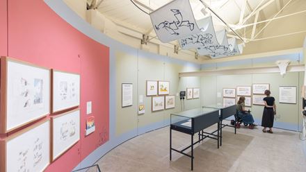 A gallery at the centre. Credit: Benedict Johnson. Image courtesy of the Quentin Blake Centre for Illustration.