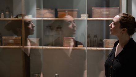 A display case at the Faraday Museum. Credit: Paul Wilkinson Photography. Image courtesy of The Royal Institution.