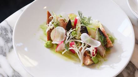 A seasonal dish at Sam’s Riverside. Image courtesy of Amy Williams Consultancy.