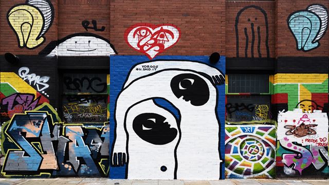 Colourful street art in Shoreditch and Brick Lane