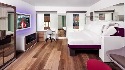 A First Class room. Image courtesy of YOTEL London City.