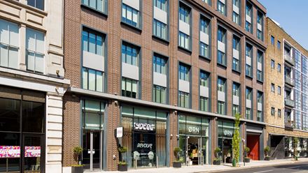 The outside of YOTEL London City. Image courtesy of YOTEL London City.